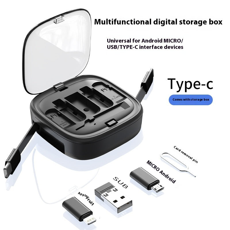 Multifunctional Telescopic Charging Data Cable Storage Box Suit