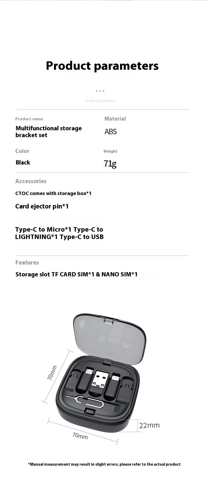 Multifunctional Telescopic Charging Data Cable Storage Box Suit