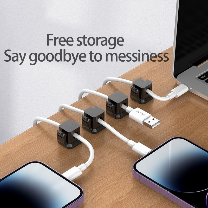 Data Cable Desktop Wall Stickers Without Punching For Fixed Storage