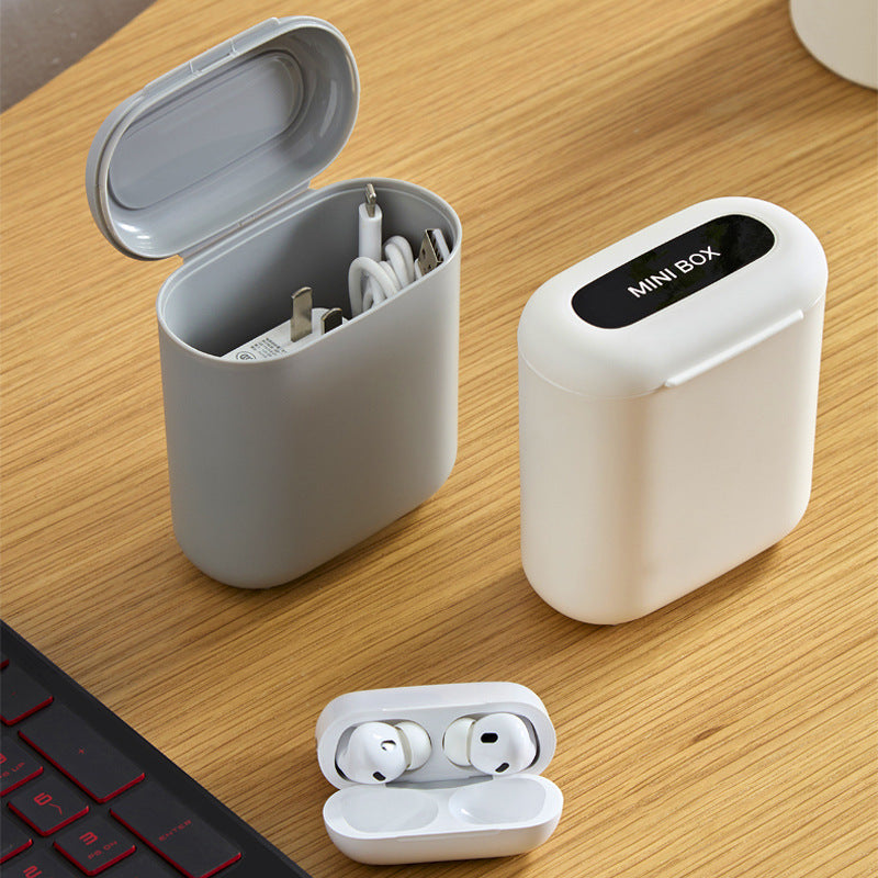 Desktop Phone Data Cable Storage Box Earphone Charger Finishing Box